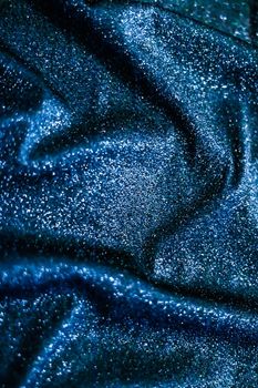 Luxe glowing texture, night club branding and New Years party concept - Blue holiday sparkling glitter abstract background, luxury shiny fabric material for glamour design and festive invitation