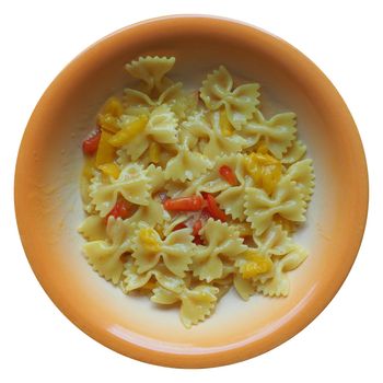 farfalle traditional Italian pasta food with peppers