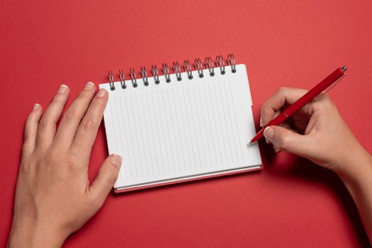 Writing New Ideas Telling Message And Informations Taking Important Notes