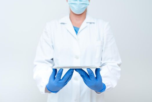 Demonstrating Medical Techology Presenting New Scientific Discovery