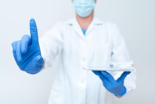 Demonstrating Medical Techology Presenting New Scientific Discovery