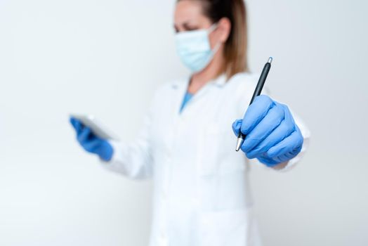Demonstrating Medical Techology Presenting New Scientific Discovery