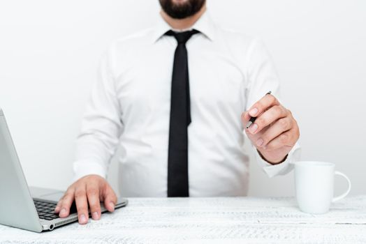 Remote Office Work Online Presenting Business Plan And Designs