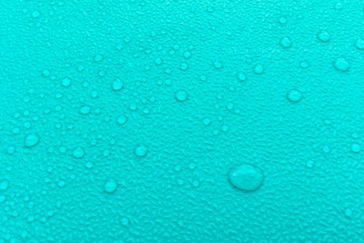 water droplets on green texture background