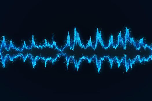 3d rendering of Sound Wave . Abstract night sky background 