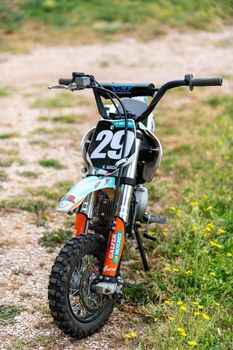 terni,italy june 08 2021:mini motocross for children or adults for off-road racing