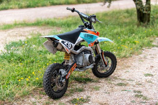 terni,italy june 08 2021:mini motocross for children or adults for off-road racing