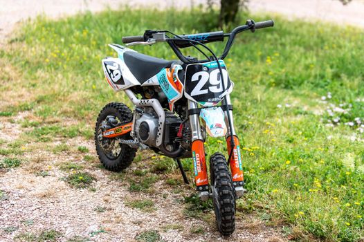 terni,italy june 08 2021:mini motocross for children or adults for off-road racing