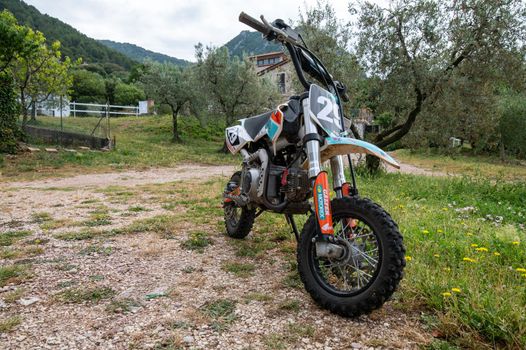 terni,italy june 08 2021:mini motocross for children or adults for off-road racing