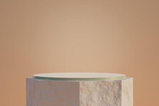 Abstract mock up podium scene for display product stand, 3d render scene.