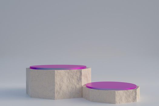 Abstract mock up podium scene for display product stand, 3d render scene.