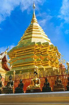 The world famous pagoda Phra That Doi Suthep in Chiang Mai province, Thailand.