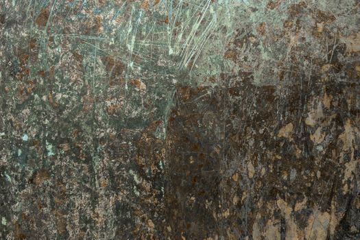 abstract sratched oxidated copper metal surface background.
