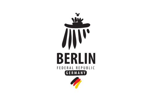 Vector icon Branderburg Gate in Berlin in Germany hand drawn on a white background
