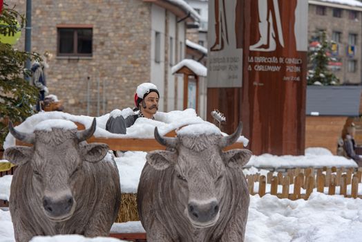 Canillo, Andorra : 2020 01 23 : Snowy day in Canillo on Winter. Canillo, Andorra