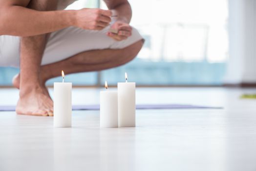 Young handsome man in spa healthcare concept