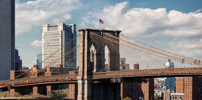 View of Brooklyn bridge and Manhattan from Brooklyn