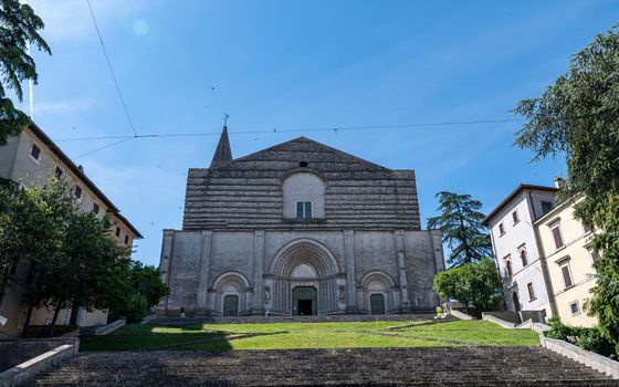 todi church of San Fortunato just inside the town of todi in the summer