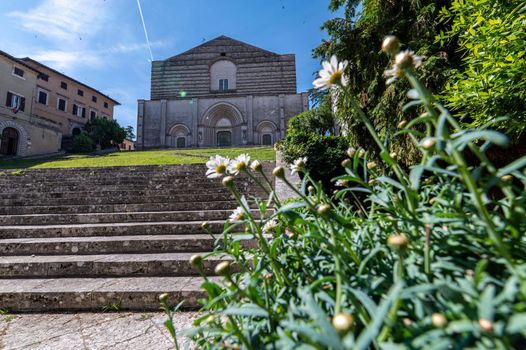 todi church of San Fortunato just inside the town of todi in the summer