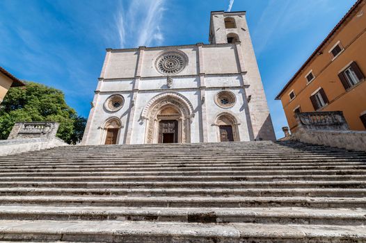 piazza del popolo cathedral of the Santissima Annunziata in the center of todi