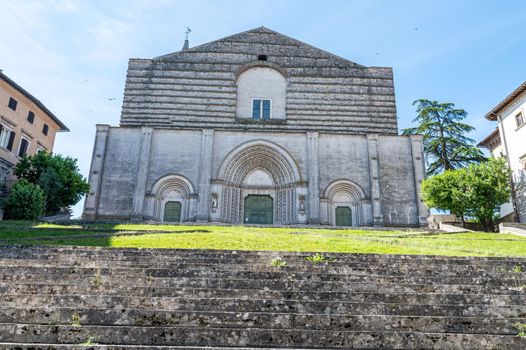 todi church of San Fortunato just inside the town of todi in the summer