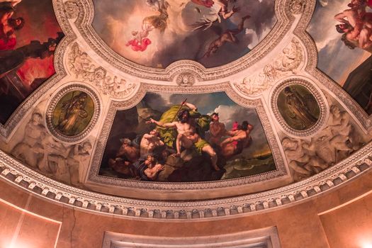 PARIS, FRANCE, MARCH 17, 2017 : architectural details and ceilings of gallery of Apollon,  march 17, 2017, in Paris, France