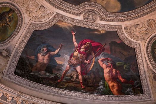 PARIS, FRANCE, MARCH 17, 2017 : architectural details and ceilings of gallery of Apollon,  march 17, 2017, in Paris, France