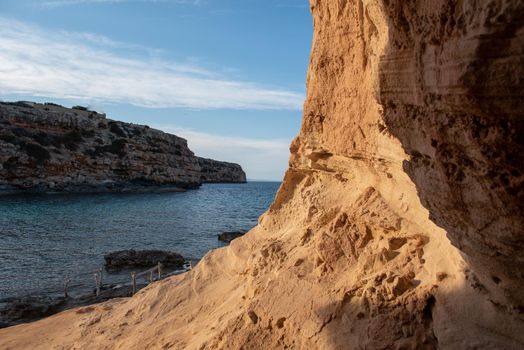 Beautiful Cala d en Baster on the island of Formentera in the Balearic Islands in Spain.