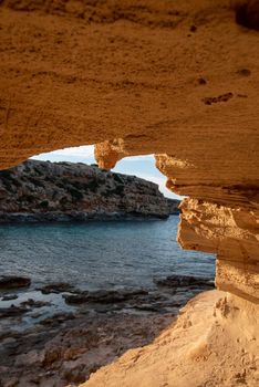 Beautiful Cala d en Baster on the island of Formentera in the Balearic Islands in Spain.