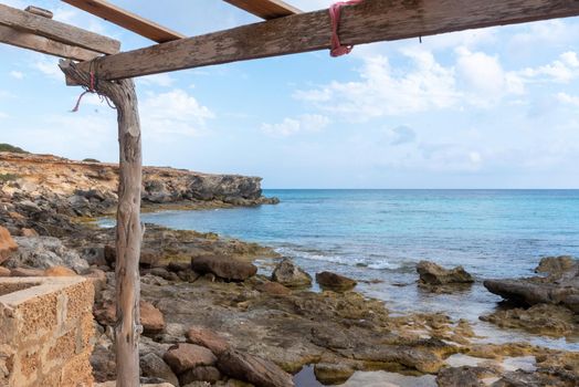 Formentera beach of Calo d es Mort in Balearic Islands.