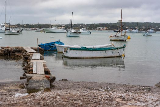 Formentera, Spain: 2021 June 8 : Boats in the port of La Savina in Formentera summer 2021.