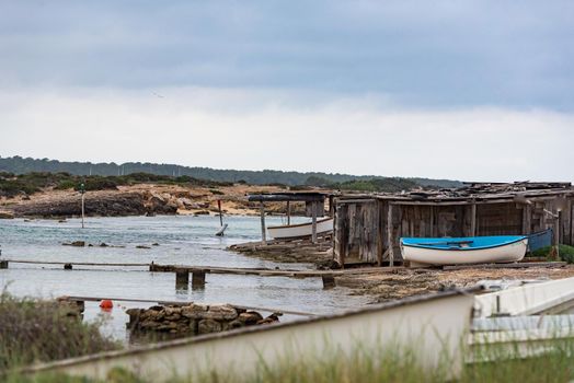 Formentera, Spain: 2021 June 8 : Boats in the port of La Savina in Formentera summer 2021.