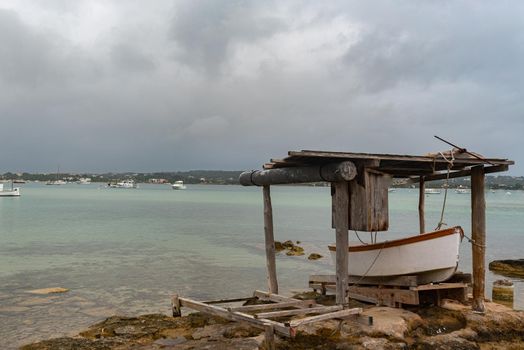 Formentera, Spain: 2021 June 8 : Boats in the port of La Savina in Formentera summer 2021.