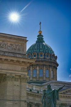 Kazan Cathedral or Kazanskiy Kafedralniy Sobor in Saint Petersburg. City Historic Landmarks