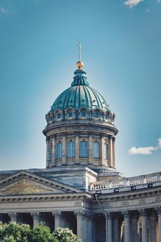 Kazan Cathedral or Kazanskiy Kafedralniy Sobor in Saint Petersburg. City Historic Landmarks