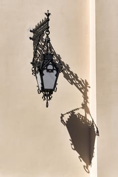 Beautiful vintage street lamp on the street of St. Petersburg. City Historic Landmarks