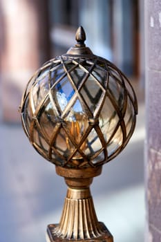 Beautiful vintage street lamp on the street of St. Petersburg. City Historic Landmarks