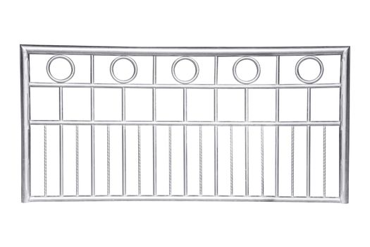 Stainless steel railing isolated on white, with clipping path.