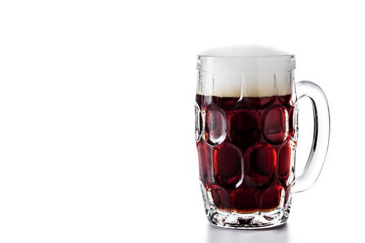 Traditional kvass beer mug isolated on white background