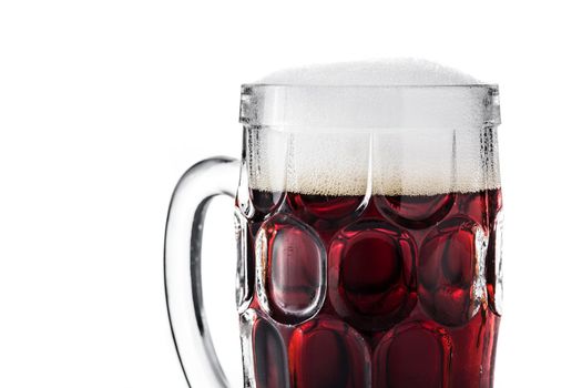 Traditional kvass beer mug isolated on white background