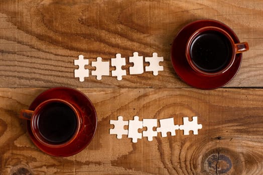 Building An Unfinished White Jigsaw Pattern Puzzle With Missing Last Piece