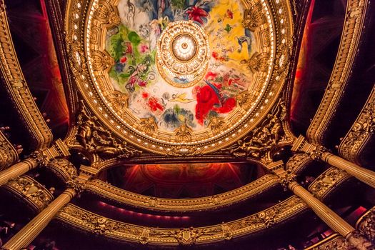 PARIS, france, DECEMBER 22 : An interior view of Opera de Paris, Palais Garnier, Paris Opera house shown on december 22, 2012 in Paris, france 