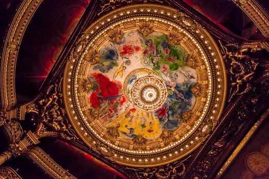 PARIS, france, DECEMBER 22 : An interior view of Opera de Paris, Palais Garnier, Paris Opera house shown on december 22, 2012 in Paris, france 