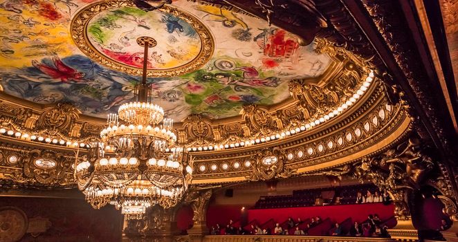 PARIS, france, DECEMBER 22 : An interior view of Opera de Paris, Palais Garnier, Paris Opera house shown on december 22, 2012 in Paris, france 