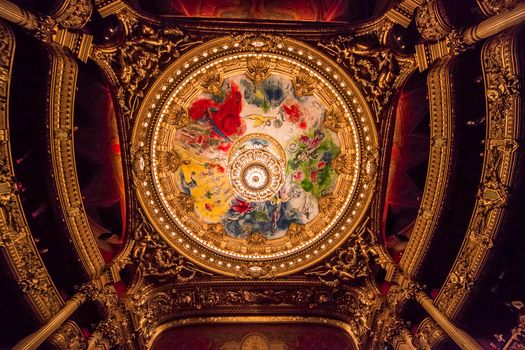 PARIS, france, DECEMBER 22 : An interior view of Opera de Paris, Palais Garnier, Paris Opera house shown on december 22, 2012 in Paris, france 