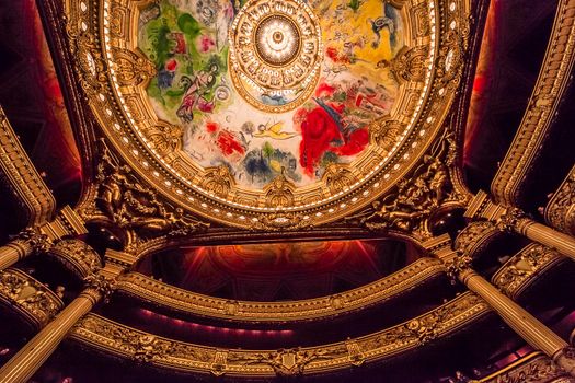 PARIS, france, DECEMBER 22 : An interior view of Opera de Paris, Palais Garnier, Paris Opera house shown on december 22, 2012 in Paris, france 