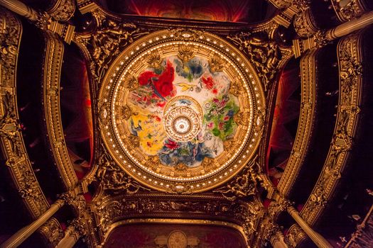 PARIS, france, DECEMBER 22 : An interior view of Opera de Paris, Palais Garnier, Paris Opera house shown on december 22, 2012 in Paris, france 