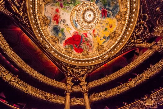 PARIS, france, DECEMBER 22 : An interior view of Opera de Paris, Palais Garnier, Paris Opera house shown on december 22, 2012 in Paris, france 