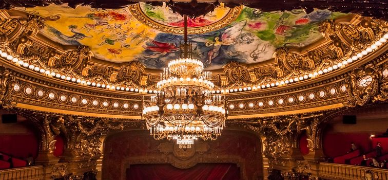 PARIS, france, DECEMBER 22 : An interior view of Opera de Paris, Palais Garnier, Paris Opera house shown on december 22, 2012 in Paris, france 