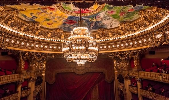 PARIS, france, DECEMBER 22 : An interior view of Opera de Paris, Palais Garnier, Paris Opera house shown on december 22, 2012 in Paris, france 